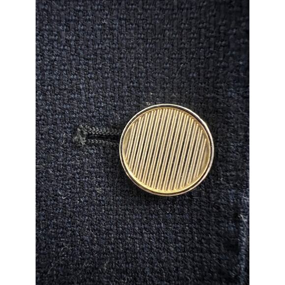 Massimo Dutti Cotton Wool Blend Blazer Gold Zipper Pocket Navy size 6 - Picture 8 of 8